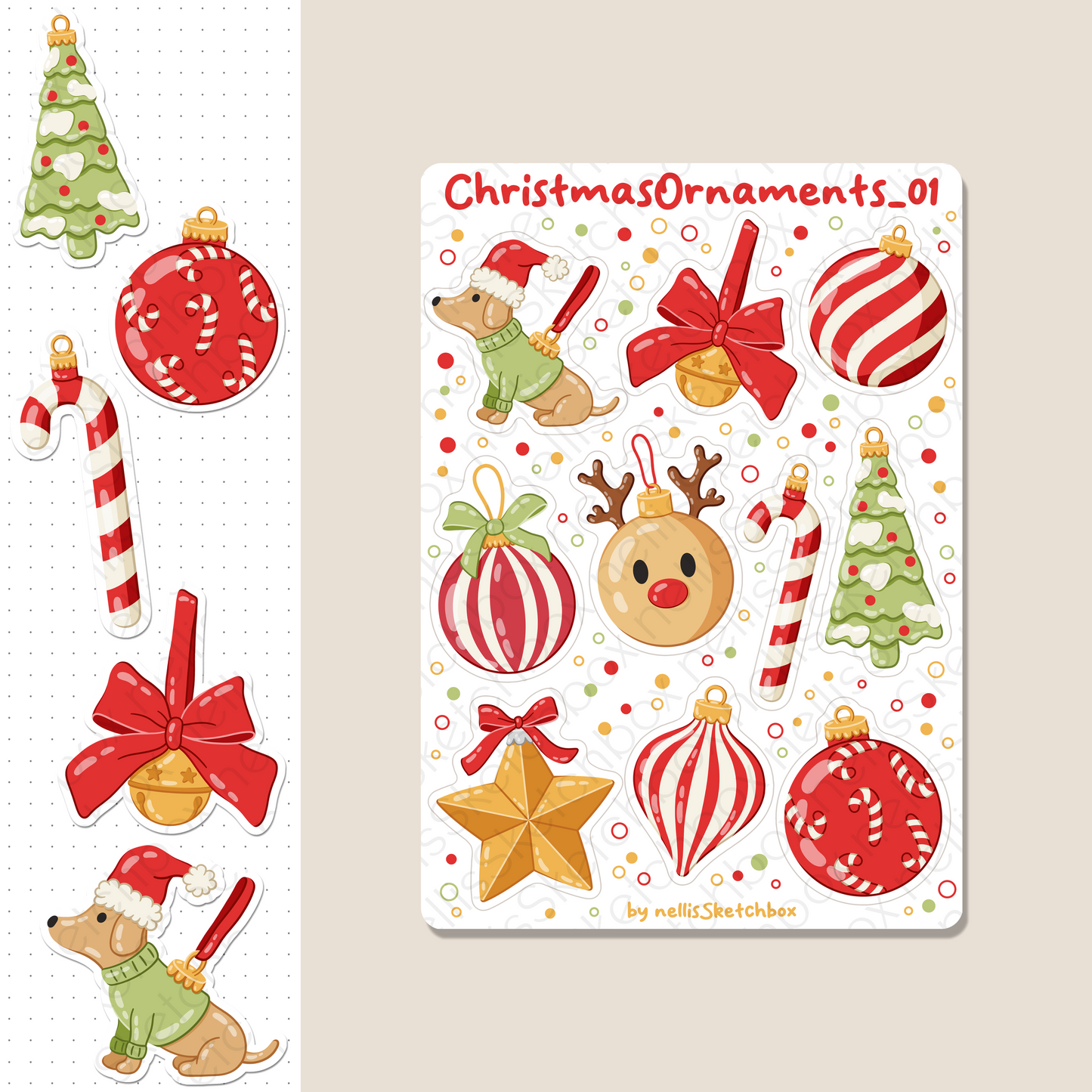 Digital Stickers - ChristmasOrnaments