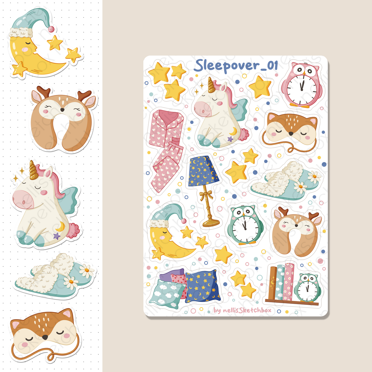 Digital Stickers - Sleepover_01