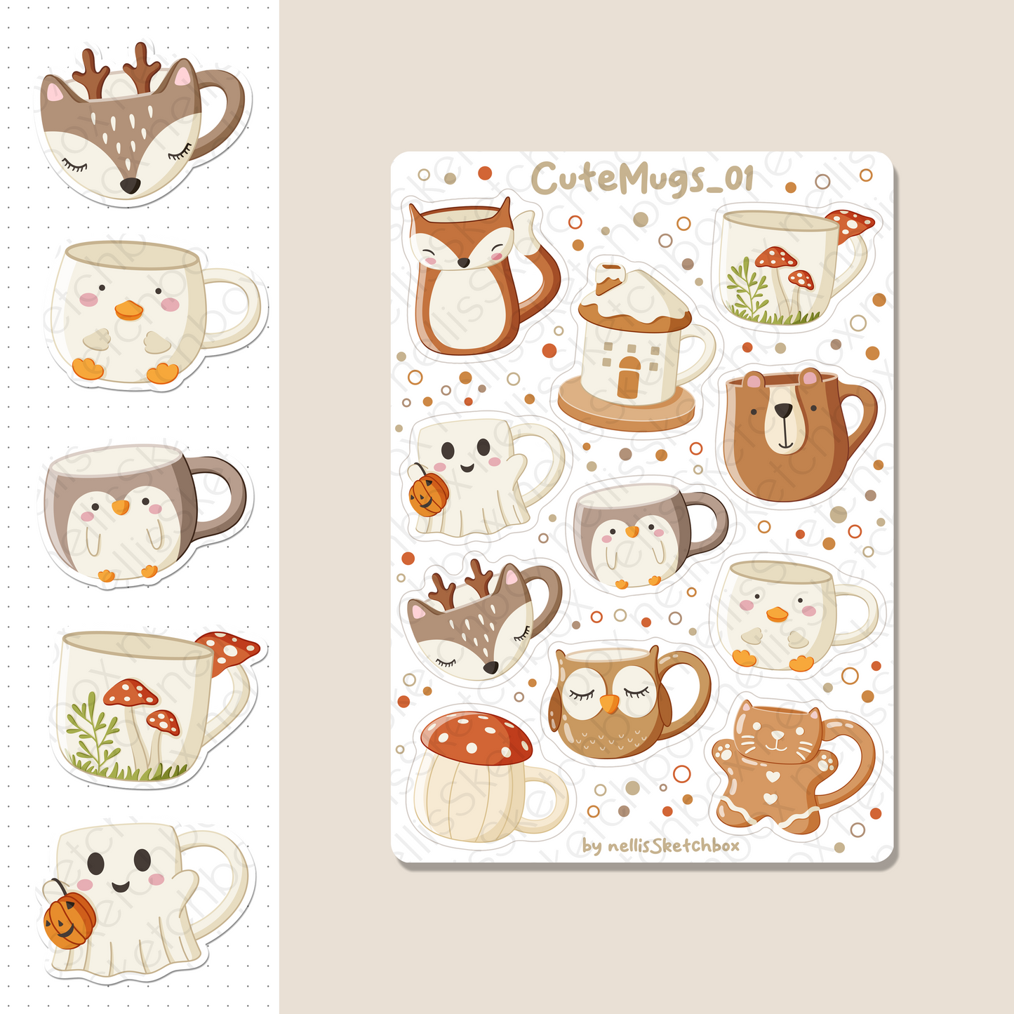 Digital Stickers - CuteMugs_01