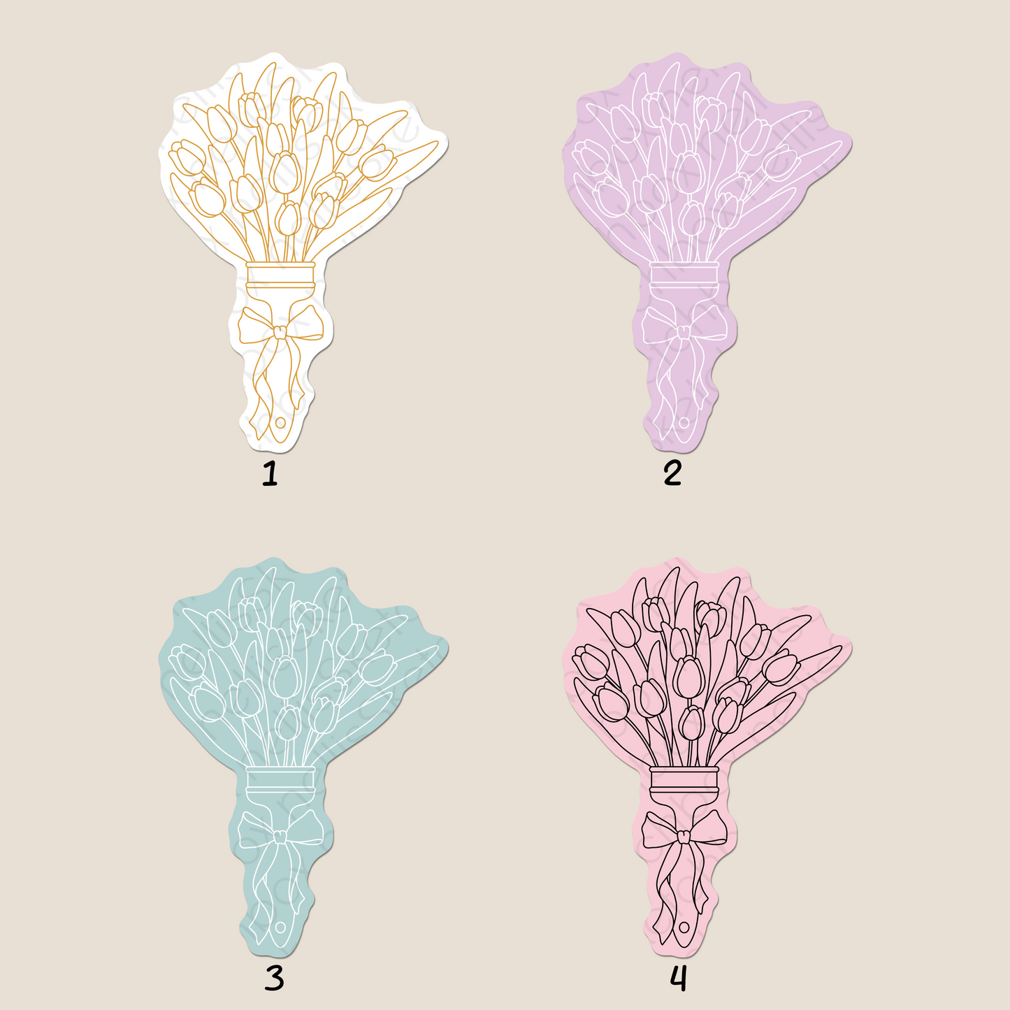 Matte Vinyl Sticker - TulipBrush (different colors available)