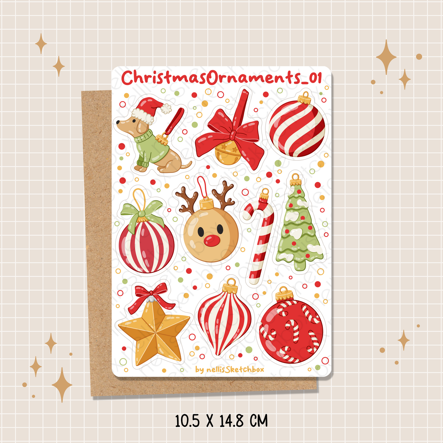 Sticker Sheet - ChristmasOrnaments_01