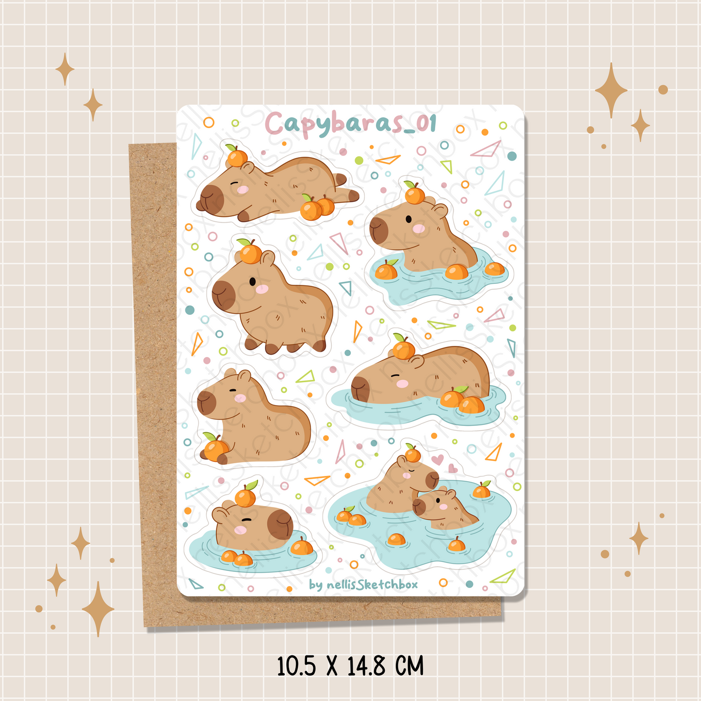 Sticker Sheet - Capybaras_01