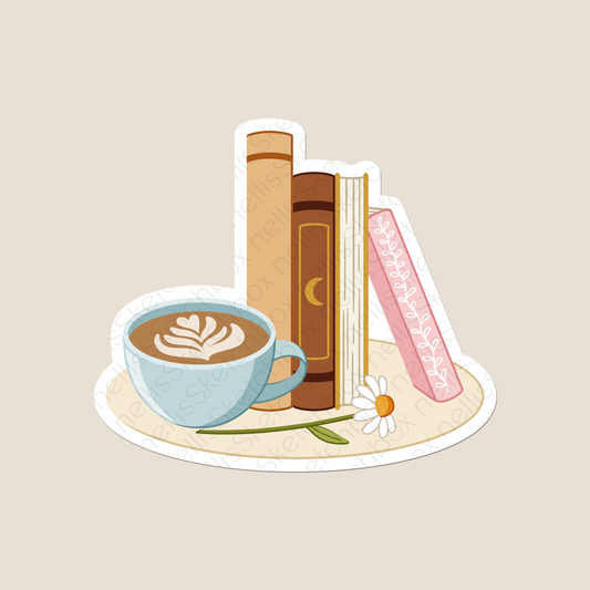 Vinyl Sticker - BooksAndCoffee