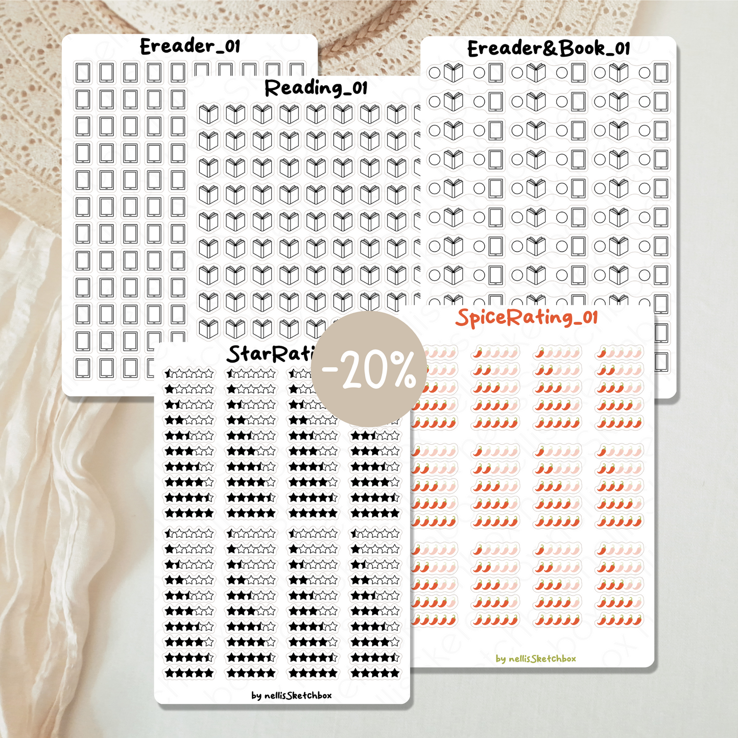 Sticker Sheet Bundle - Reading