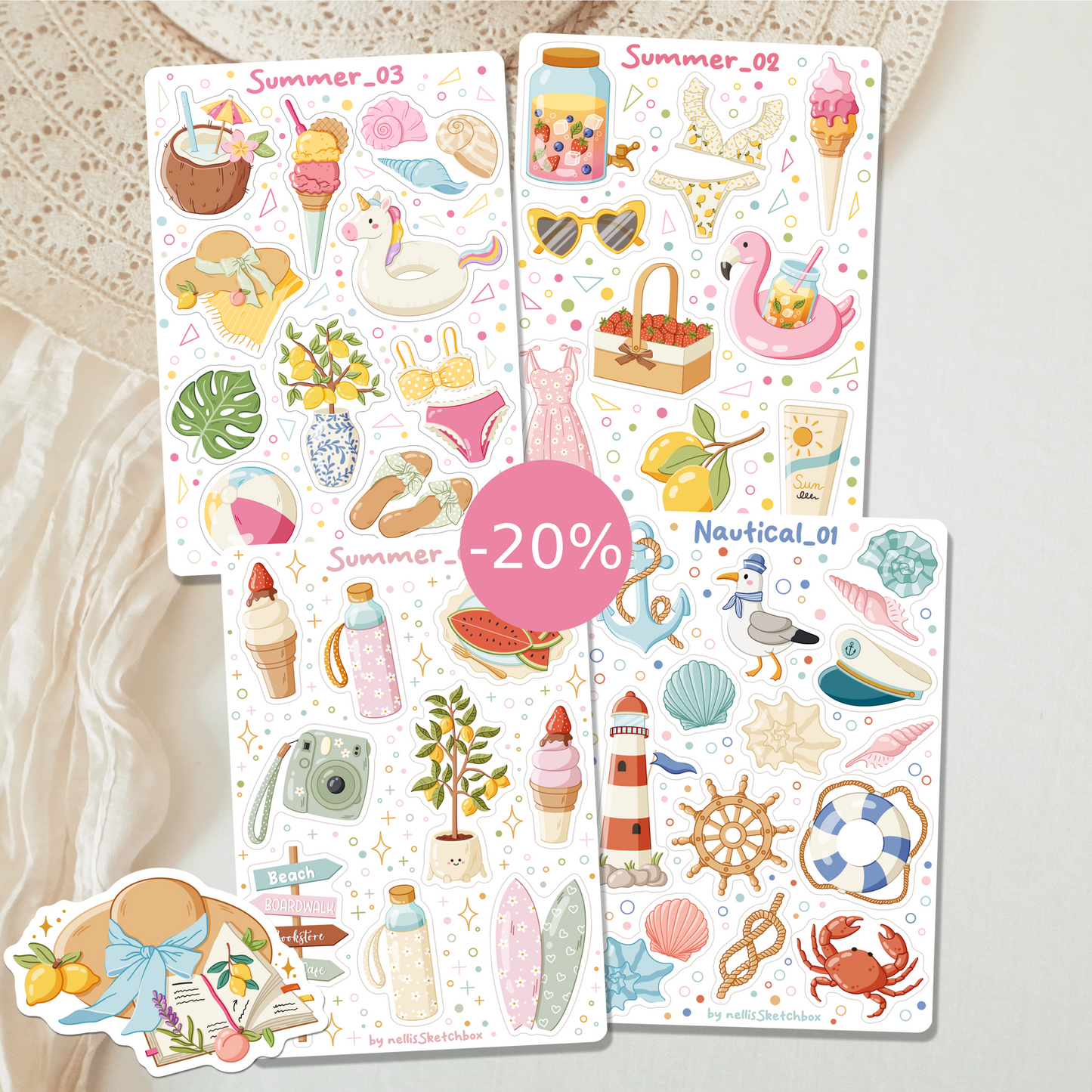 Sticker Sheet Bundle - Summer