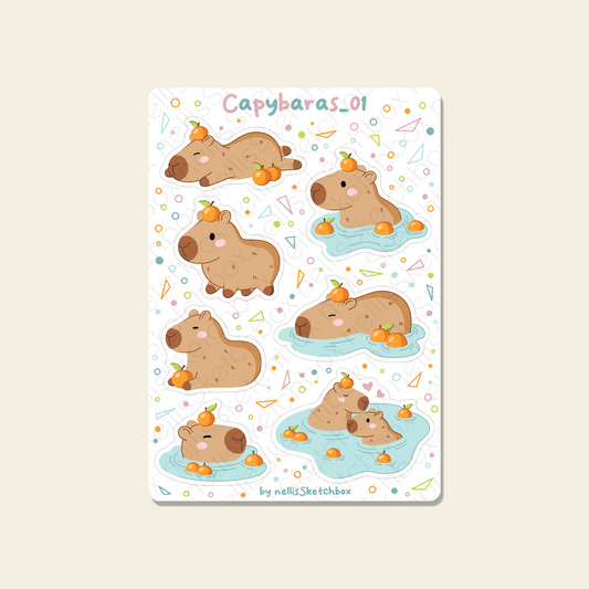 Sticker Sheet - Capybaras_01