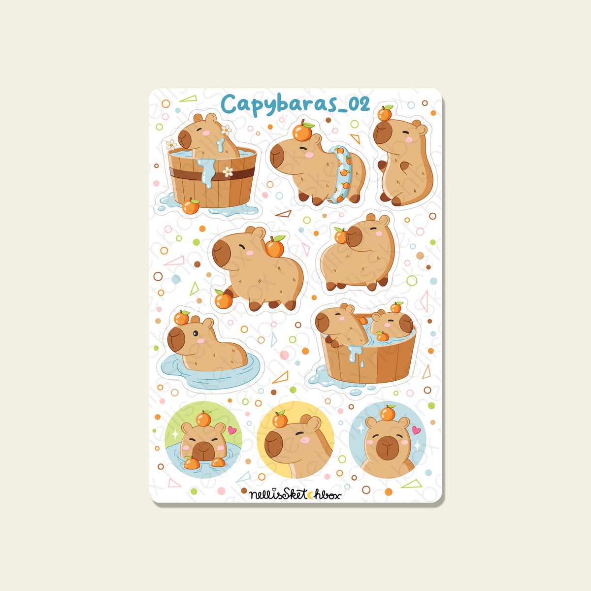 Sticker Sheet - Capybaras_02