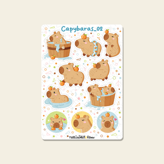 Sticker Sheet - Capybaras_02