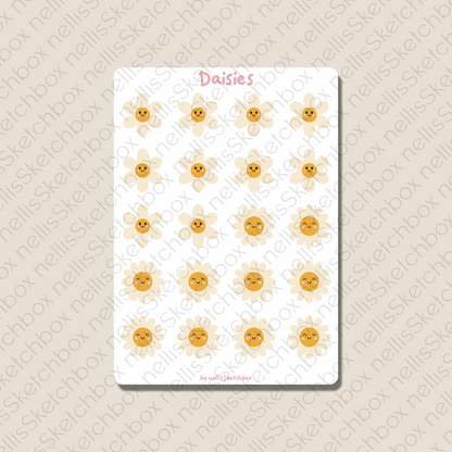 Sticker Sheet - Daisies