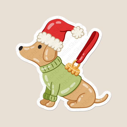 Vinyl Sticker - ChristmasDog