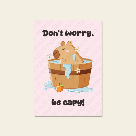 Postcard - Don't worry, be capy