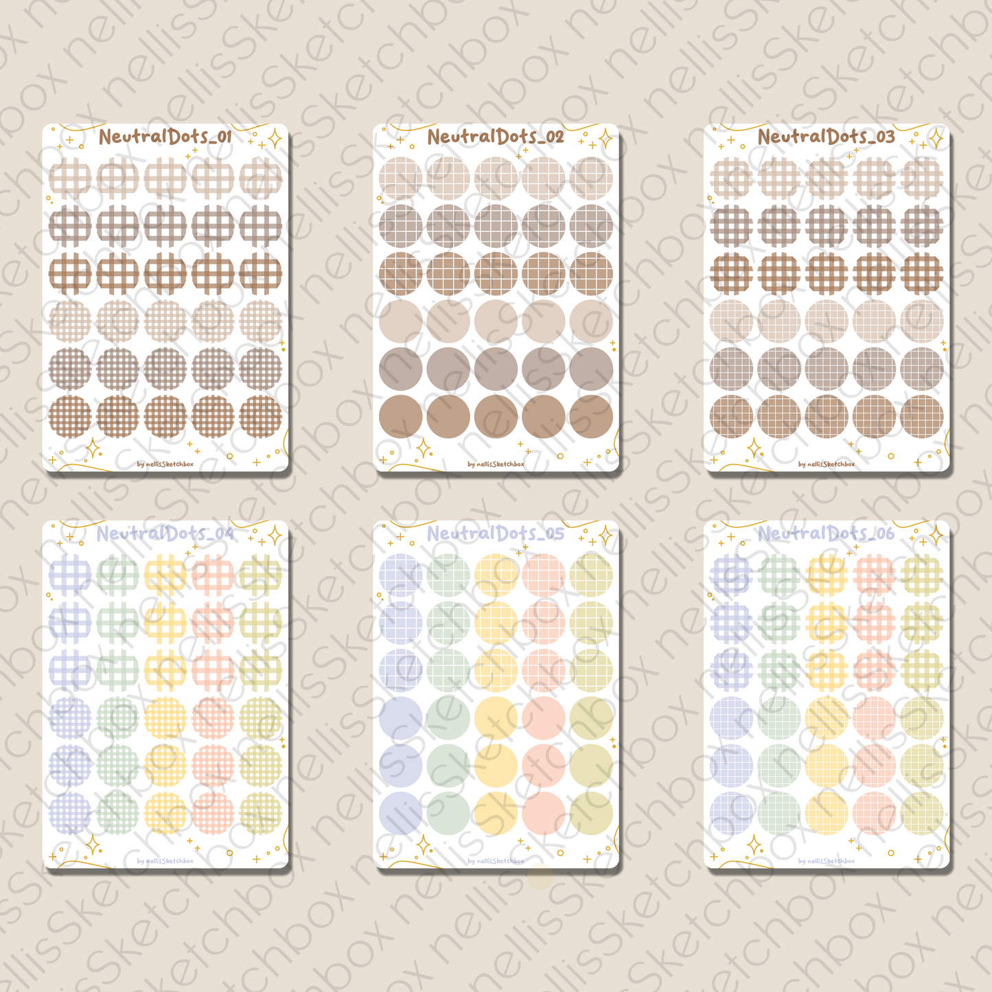 Sticker Set - NeutralDots 1 - 12