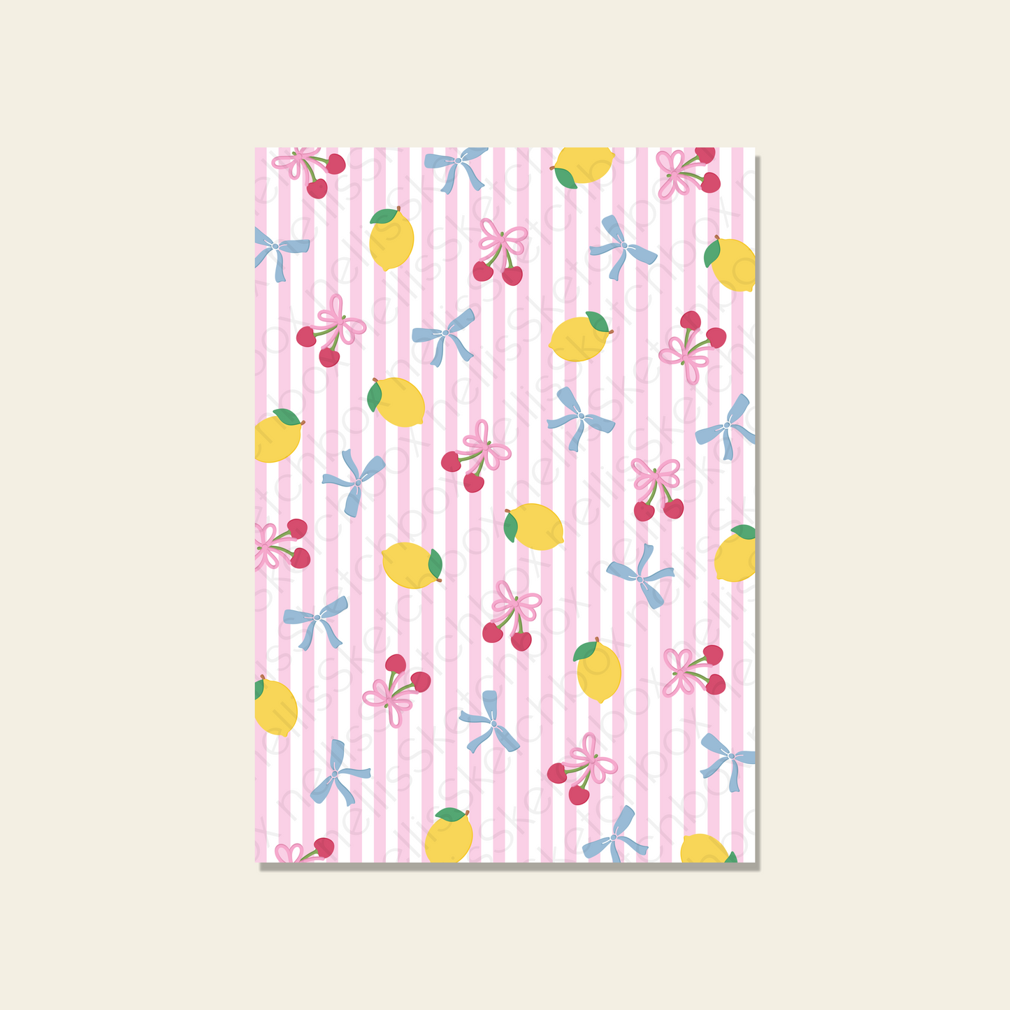 ScrapbookPaper - Cherries, Lemons & Bows