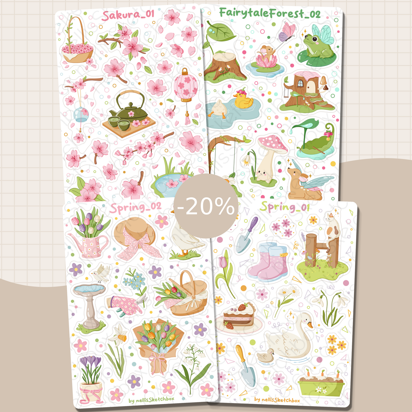 Sticker Sheet Bundle - Spring