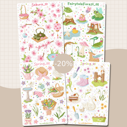 Sticker Sheet Bundle - Spring