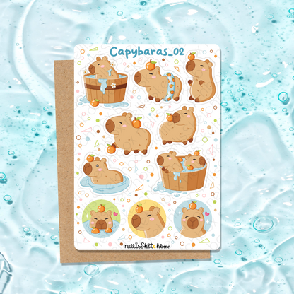 Sticker Sheet - Capybaras_02