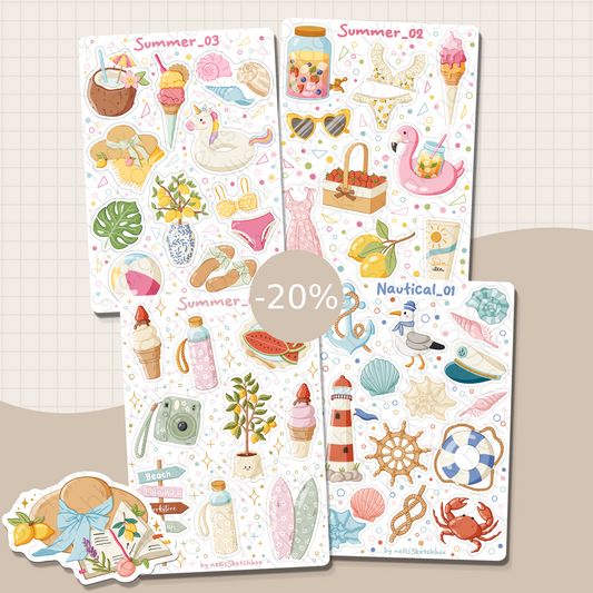 Sticker Sheet Bundle - Summer