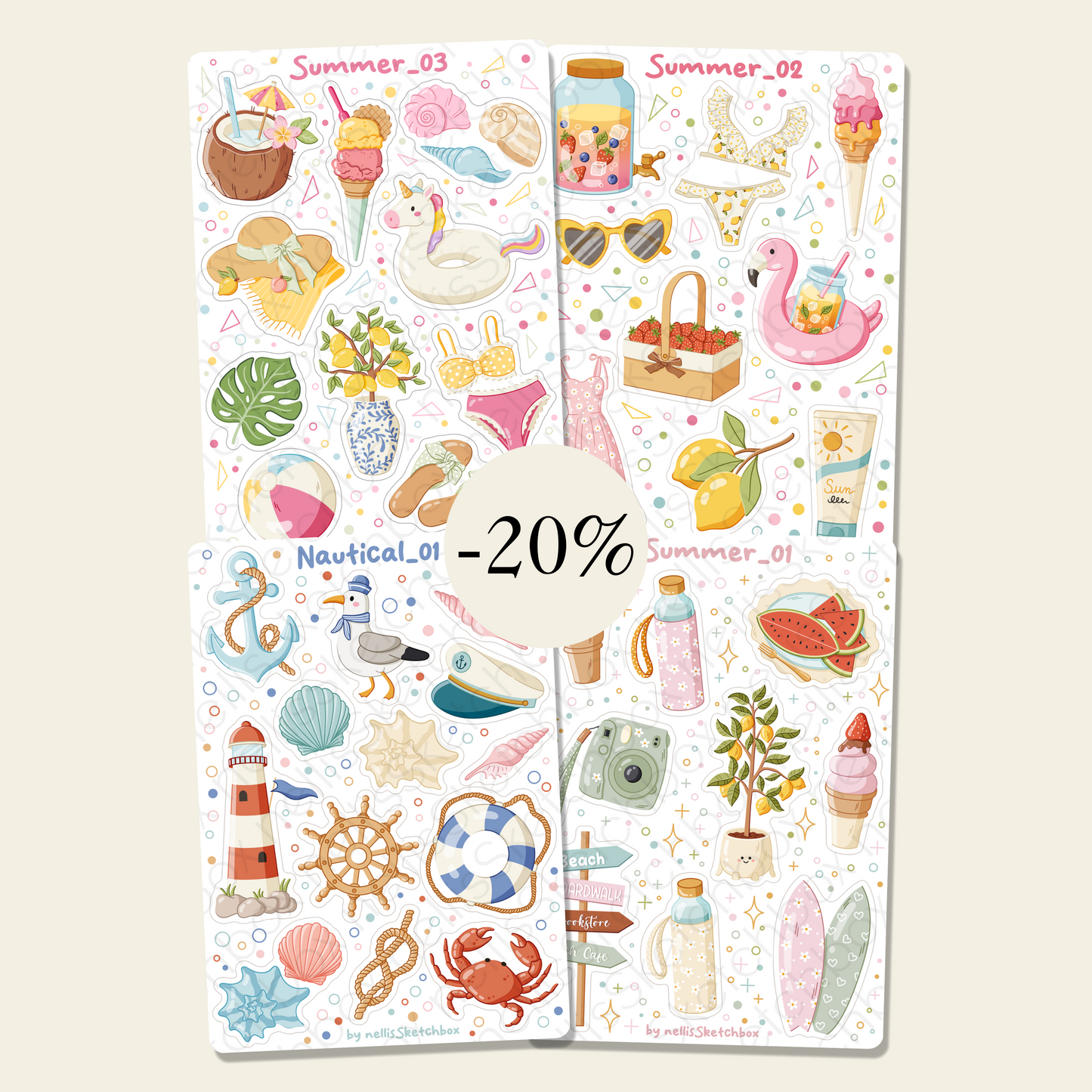 Sticker Sheet Bundle - Summer