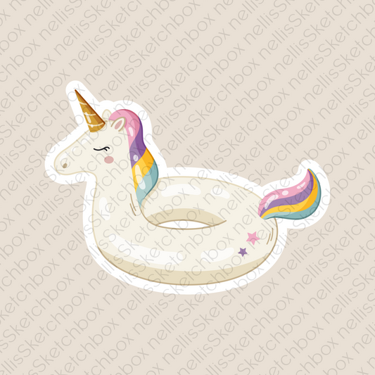 Vinyl Sticker - UnicornSwimmingRing