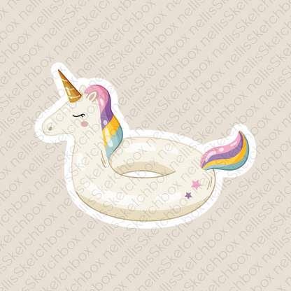 Digital Sticker - UnicornSwimmingRing